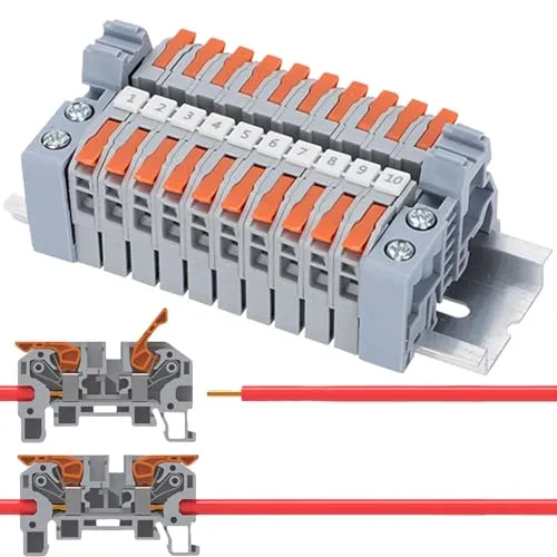 Stück Reihenklemmen Hutschiene 0,5-2,5mm² Lüsterklemmen Steckbar Klemmen Elektro Klemmleiste Hutschiene Schnellen Verdrahten,Durchgangsklemme für Präzise Leitende Elektrische Verbindungsklemmen 10