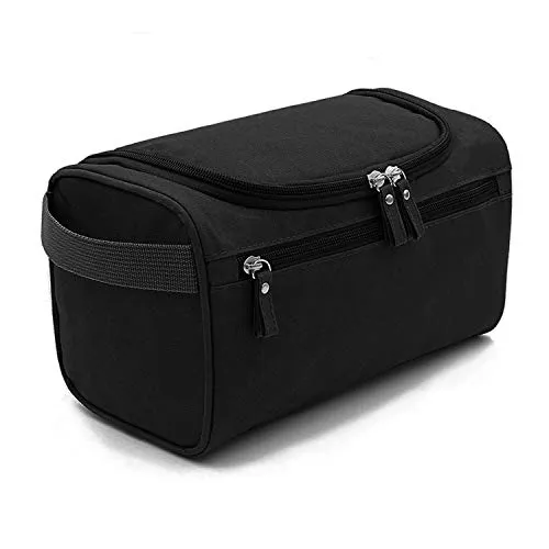 Kulturbeutel Mann zum Aufhängen,AOBETAK Kulturtasche Groß Wasserdicht mit Mesh und Zip Fach,Kosmetiktasche Übernachtung Reise Für Damen Herren Männer Frauen, Schwarz