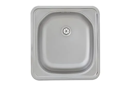 Respekta Dallas Edelstahl Spülbecken - Sanitäranlagen & Zubehör: Hochwertige, pflegeleichte Edelstahlspüle 46,5 x 43,5 cm, ideal für Unterschränke ab 40 cm, langlebig und robust.