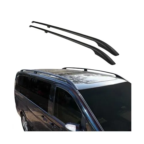 OMAC Dachreling Dachgepäckträger kompatibel mit Porsche Cayenne 9PA 2002-2010 Alu Schwarz