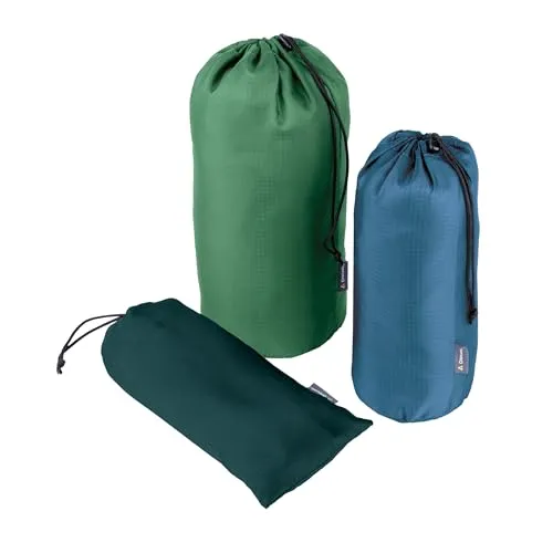 Coghlan's Ditty Bags - Wasserabweisendes, abriebfestes Mehrzweck-Aufbewahrungsbeutel-Set für Campingausrüstung, 3 Größen: klein (1,5 l), mittel (2,5 l), groß (4 l), mit Kordelzug-Verschlüssen für