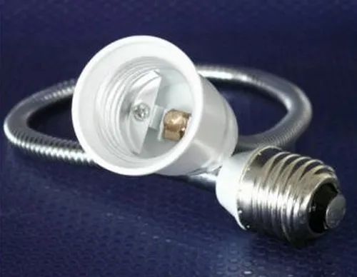 Adapter von E-27 auf Sockel E-27 mit 50 cm Schwanenhals Metall 2103