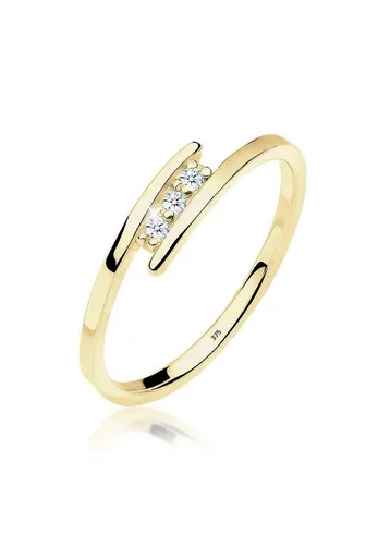 Elli DIAMONDS Verlobungsring mit Brillantschliff - Trauringe aus 375 Gelbgold, elegant mit 0.045 ct Diamant, perfekt für den Antrag und ein Zeichen ewiger Liebe.