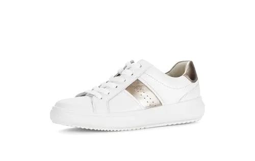 Gabor 83.360 Damenschuhe - Modischer Halbschuh Sneaker in Weiß - Stylischer Gabor Sneaker aus hochwertigem Echtleder mit herausnehmbarem Fußbett. Perfekt für den Alltag, kombiniert sportliches Design mit Komfort.