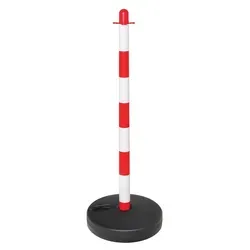 Moravia Kettenständer leicht rot/weiß 40 x 870 mm - Mobiler Ketten-Warnständer für schnelles Absperren in Lager und Verwaltung. Leicht, stabil und gut sichtbar dank der auffälligen Farben. Ideal für den Innen- und temporären Außeneinsatz.