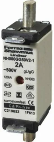 Mersen 1F655.000000 NH-Sicherung Sicherungsgröße = 000 63A 500V 1St.
