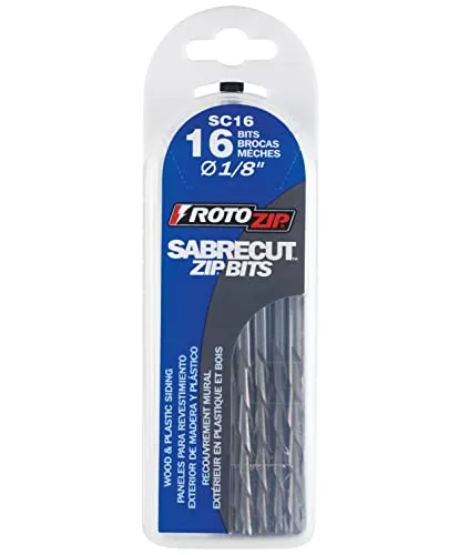 RotoZip SC16 1/8 Zoll Sab Recut Zip Bit für Holz und Kunststoff, 16 Stück