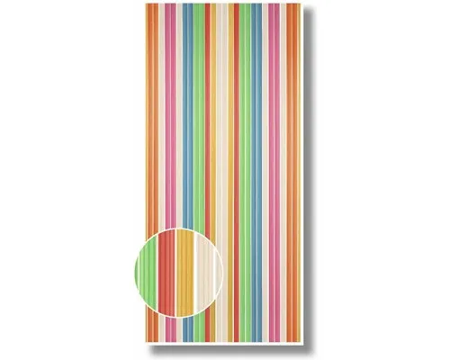 Türvorhang Streifen bunt 90x200 cm - Bunter Türvorhang in Blau, Braun, Gelb, Lila und Orange, ideal für stilvolle Raumtrennungen und Sichtschutz. Perfekt für jedes Zuhause.