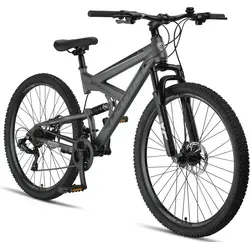 Licorne Bike Strong 2D Premium Mountainbike 29 Zoll - Mountainbike für Herren, Damen und Kinder mit Vollfederung und 21-Gang-Schaltung für optimalen Fahrkomfort und vielseitigen Einsatz – ideal für Alltag und Abenteuer.