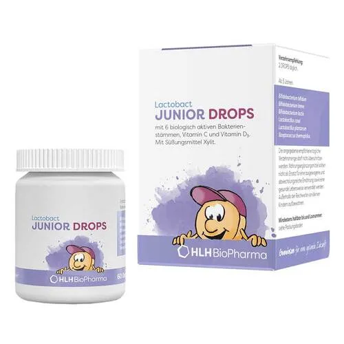 LACTOBACT Junior Drops Lutschtabletten - 60 St. - Gesunde Lutschtabletten für Kinder, unterstützen das Immunsystem und sind ideal für die tägliche Anwendung.
