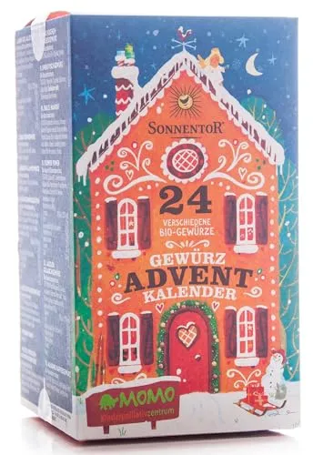 Sonnentor Bio Gewürz Adventkalender - Adventskalender mit Speisen & Getränken, 24 ausgewählte Bio-Gewürze für eine aromatische Vorweihnachtszeit.
