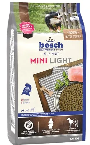 BOSCH Mini Light 2,5kg - Diätfutter für übergewichtige Hunde kleiner Rassen, neue Rezeptur mit Überraschung und 3% Rabatt für Stammkunden