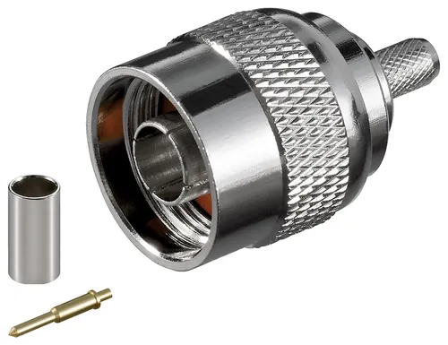 Goobay N-Stecker Crimp Ø 5,2 mm - mit vergoldetem Kontakt, für RG 58-Kabel