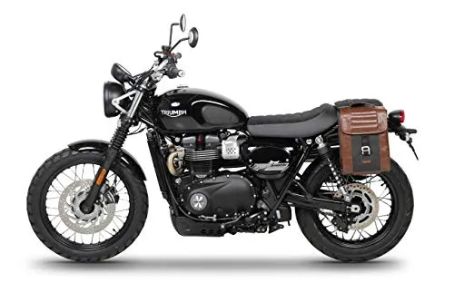 SR Side Bag Holder für Triumph Street Scrambler 900 - Leder & Satteltaschen - Perfektes Montagekit für die SR38 Cafe Racer Satteltasche, ideal für stilvolle Motorradfahrer.