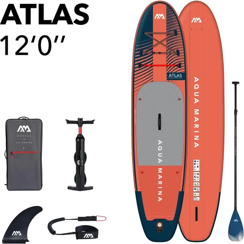 Aqua Marina Schlauchboot SUP Atlas 12.0 - All-Around iSUP - Schlauchboote, ideal für Freizeit und Sport, bietet Stabilität und hohe Tragfähigkeit für unvergessliche Abenteuer auf dem Wasser.