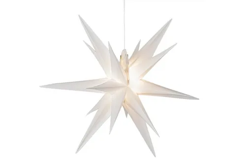 MARELIDA LED-Stern für außen LED Weihnachtsstern 3D Leuchtstern Hängestern Timer 30cm für Außen, LED Classic, warmweiß (2100K bis 3000K)