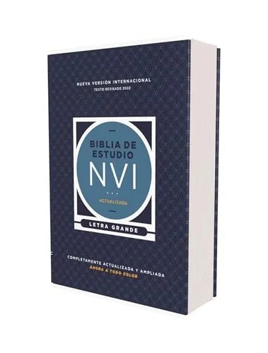 NVI, Biblia de Estudio actualizada, Revisión 2022, Letra grande, Tapa Dura, Interior a color, Palabras de Jesús en Rojo, Comfort Print: NVI, Biblia de ... Red (NIV Study Bible, Fully Revised Edition)