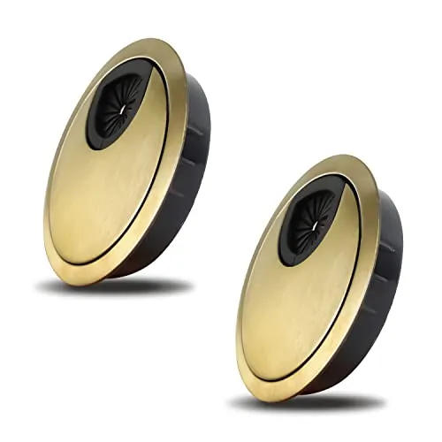 Kabeldurchführung Schreibtisch, WJUAN 2 Stück Edle Bronze Kabeldurchführungen 57-60 mm, Schreibtischkanal für Schreibtische, Büro & Arbeitsplatten, Zinklegierung Material