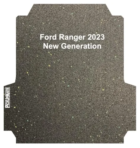 PICKUPMATTE Antirutschmatte Ford Ranger 2023 New Generation Doppelkabine Raptor WILDTRAK DOKA m. original Laderaumwanne ab BJ 01/2023 - Variante Ausbuchtung an der Kabinenrückwand - Form #1