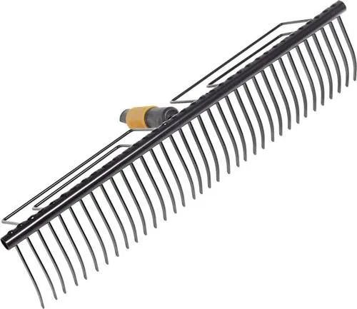 Fiskars Rasenrechen mit 35 Zinken - 57 cm Breite, gehärtete Stahlzinken für effizientes Arbeiten und langlebige Nutzung