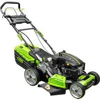 Benzin Rasenmäher Zipper ZI-BRM52EST mit E-Start - Rasenmäher, benzinbetrieben mit E-Start für müheloses Starten und effizientes Mähen großer Rasenflächen.