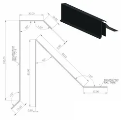 Home&Garden Glattblech Flachdachblende 2-Teilig Alu Anthrazit 200cm - Sonstige Elektroinstallationsartikel, langlebige EPDM Flachdachblende für eine optimale Dacheindeckung und Schutz vor Witterungseinflüssen.