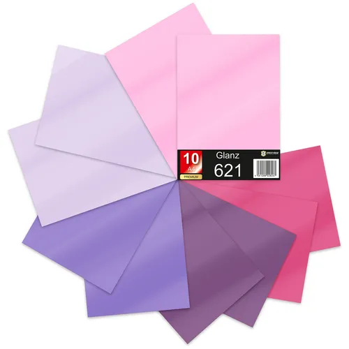 10er Set DIN A4 Bögen Lila 30x21cm ORACAL 621 Glanz Folie Auto Plotter