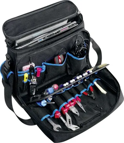 B W Werkzeugtasche Service, 116.01 - strapazierfähige Polyester-Tasche mit 23 Werkzeugeinstecktaschen und hohem Tragekomfort, ideal für Servicetechniker