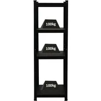 PROREGAL® Schwerlastregal All Black Series Ragnar 150x45x45cm - Schwerlastregal mit einer Fachlast von 100kg, ideal für maximale Stauraumnutzung in stilvollem Matt Schwarz.