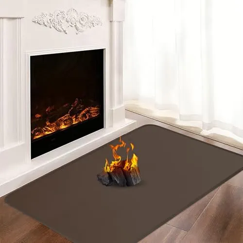 Feuerfeste Kaminmatten 100 x 60 x 0,1 cm Kaminmatte für Holzofen Kamin Indoor Outdoor Kaminmatte schützt Böden vor Funken und Glut
