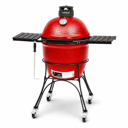 Classic II Holzkohlegrill rot/schwarz, Ø 46cm - Grills mit Edelstahl Grillrost für bis zu 400 °C, große Grillfläche von 1.660 cm² - ideal für BBQ-Fans.