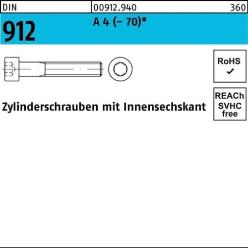 200er PACK(Stk)  000912940009040016 Zylinderschraube DIN 912 m.Innensechskant M