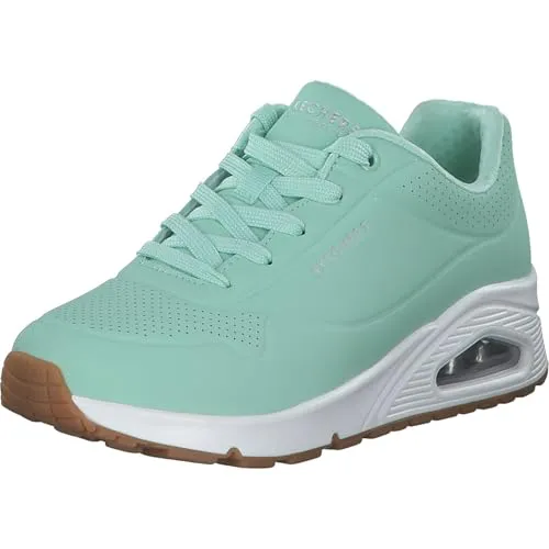 Skechers Damen UNO Stand ON AIR, Mint Durabuck/Mesh, 41 EU - Damen-Sneaker mit flexibler Gummisohle und 2,5 cm verstecktem Absatz für ultimativen Komfort und stilvolles Design.