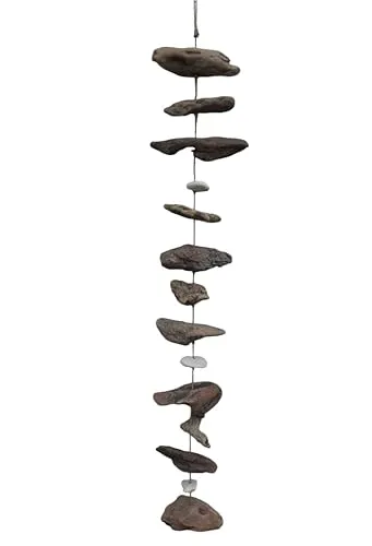 Treibholz-Girlande mit großen Treibholzstücken u. Steinen. Maritime Deko 100 cm
