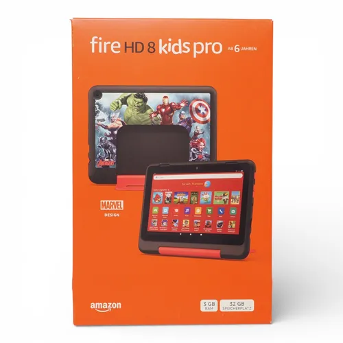 Amazon Fire HD 8 Kids Pro Tablet 32GB - Marvel Avengers Design 2024 - Tablet für Kinder mit 8 Zoll Full-HD Touchscreen, 32 GB Speicher und 13 Std Akkulaufzeit. Inklusive Amazon Kids+ für sicheres Surfen und Spielen.