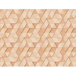 living walls Fototapete The Wall, glatt, 3D-Optik, geometrisch, matt, Fototapete Geometrisch Tapete 3D Tapeten Wohnzimmer modern Flur Design beige