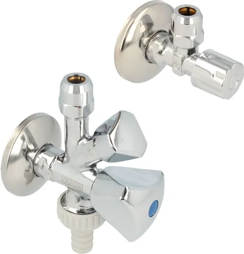 SCHLÖSSER Kombi-Set Eckventil & WAS-Ventil 1/2 Zoll - Sanitärinstallation mit selbstdichtendem Außengewinde und hochwertigem Messing. Ideal für höchste Ansprüche in der Trinkwasserversorgung.