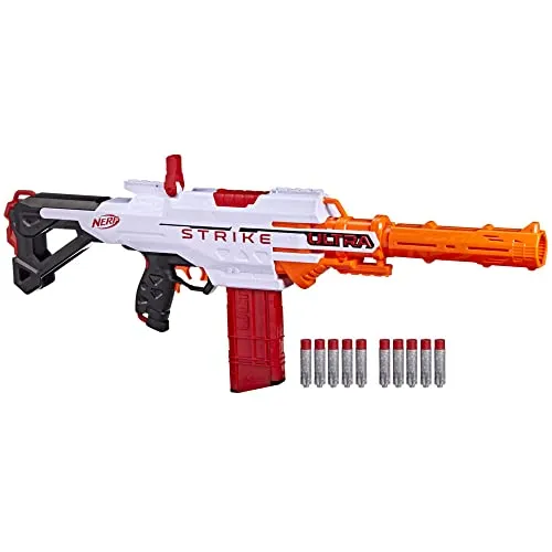 NERF Ultra Strike Blaster - motorisierter 10-Dart Blaster mit Clip-Magazin, für actionreiche Nerf Battles und höchste Präzision mit AccuStrike Ultra Darts
