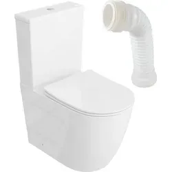 LAVITA NAUTILIUS WHITE Stand-WC mit Spülkasten und Absenkautomatik - Elegantes Stand-WC in Weiß mit spülrandlosem RIM+ System für effiziente Reinigung und Wasserersparnis. Hochwertiges Porzellan sorgt für Langlebigkeit und einfache Pflege.