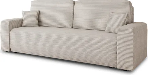 Schlafsofa Spark – Modernes Sofa mit Schlaffunktion - Sofas & Couches mit großer Schlaffläche (196x146 cm) und praktischem Bettkasten. Bonellfederkern für hohen Sitzkomfort, bezogen mit weichem Cord für einen eleganten Look.