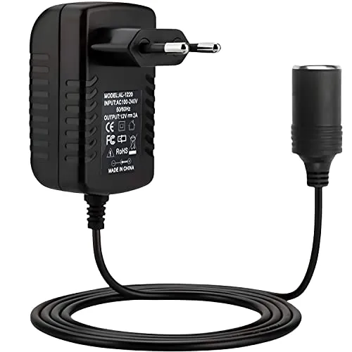 Retoo Zigarettenanzünder Steckdose Adapter 12V 2A - Praktischer AC/DC Adapter für den Anschluss von 12V Geräten an die Haushaltssteckdose. Ideal für Autos und tragbare Geräte. Mit integriertem Überlastschutz für sicheres Laden.