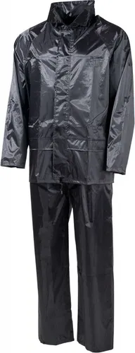MFH Regenanzug 2-teilig, schwarz XXL – Wetterfest und praktisch - Dieser praktische, 2-teilige Regenanzug in schwarz bietet optimalen Wetterschutz. Mit verstellbarem Bund, Kapuze im Kragen und Belüftungseinsätzen bleibt er leicht und komfortabel.