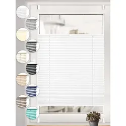 Sonello Plissee Klemmfix ohne Bohren 30cm x 100cm Weiß Faltrollo Plisseerollo Jalousie für Tür & Fenster Blickdicht Sichtschutz Sonnenschutz Fertifplissee Rollo