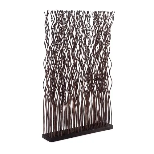 CREEDWOOD RAUMTEILER Kinki - Weidenholz Paravent 110x70x17cm - Stylischer Raumteiler aus kunstvoll verarbeitetem Weidenholz, ideal für Wohnzimmer, Flur oder Schlafzimmer. Bietet Sichtschutz und wertet jeden Raum dekorativ auf.