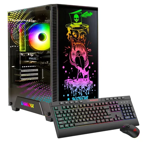GAMEMAX Rockstar 8025 Gaming-PC mit AMD Ryzen 7 5700X - Leistungsstarker Gaming-PC mit AMD Ryzen™ 7 5700X und NVIDIA GeForce RTX™ 5060. Ideal für Gamer und Kreative, bietet er beeindruckende Performance und effiziente Kühlung für ein optimales Spielerlebnis.