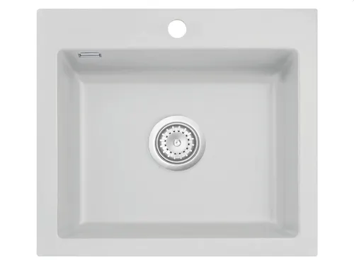 Systemceram Mera 57 Alu Keramikspüle - Keramikspüle in Hellgrau mit Handbetätigung, passend für Unterschränke ab 60 cm. Ideal für moderne Küchen mit stilvollem Design.