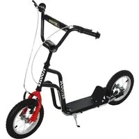 Homcom Kinderroller Schwarz - Höhenverstellbarer Tretroller - Roller / Kickboards - Ideal für Kinder ab 5 Jahren, mit rutschfesten Reifen und Doppelbremssystem für sichere Fahrten im Freien.