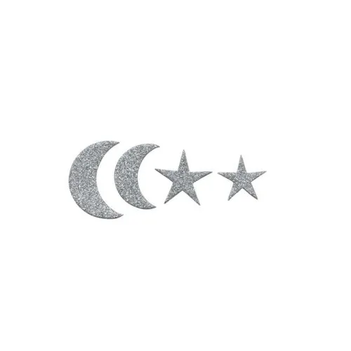 Glorex Moosgummi Sticker Mond+Sterne, 60 Stück