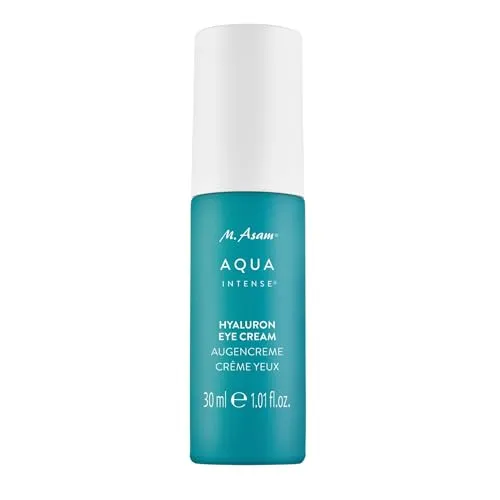 M. Asam AQUA INTENSE Hyaluron Augencreme 30ml - Augencreme für intensive Feuchtigkeit mit patentiertem Hyaluronsäurekomplex, ideal für trockene und empfindliche Haut. Polstert Trockenheitsfältchen auf und sorgt für eine strahlende Augenpartie.