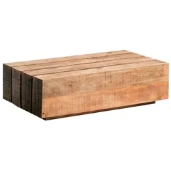 massivum Couchtisch Dakota 120x70 aus Mango Holz - Rustikaler Couchtisch aus hochwertigem Mango Holz, bereits montiert und ideal für ein gemütliches Wohnzimmer.